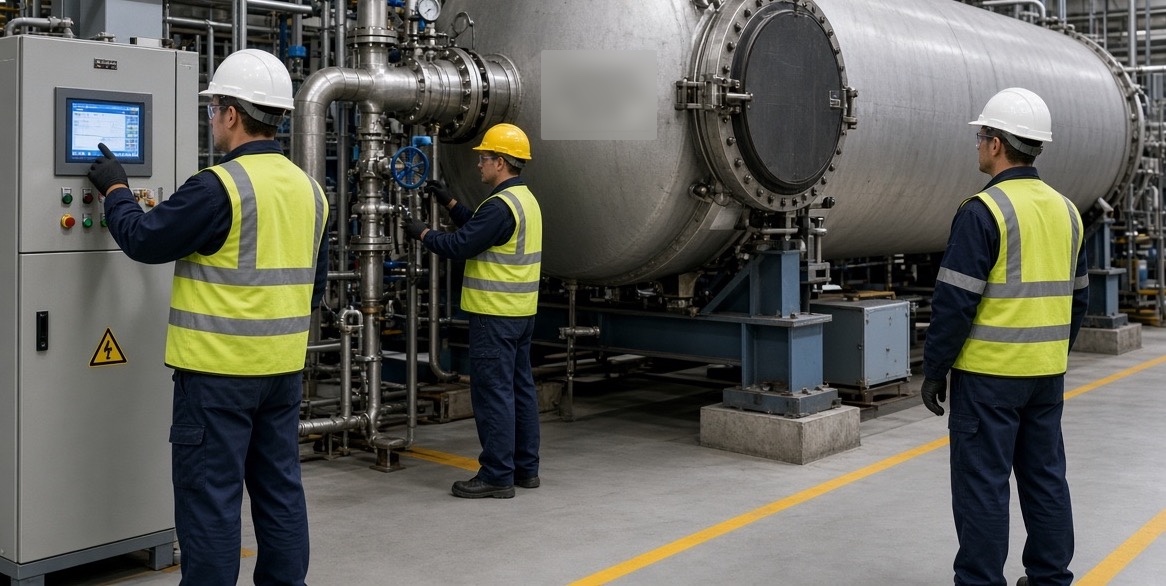 Batch tyre pyrolysis reactor with operators